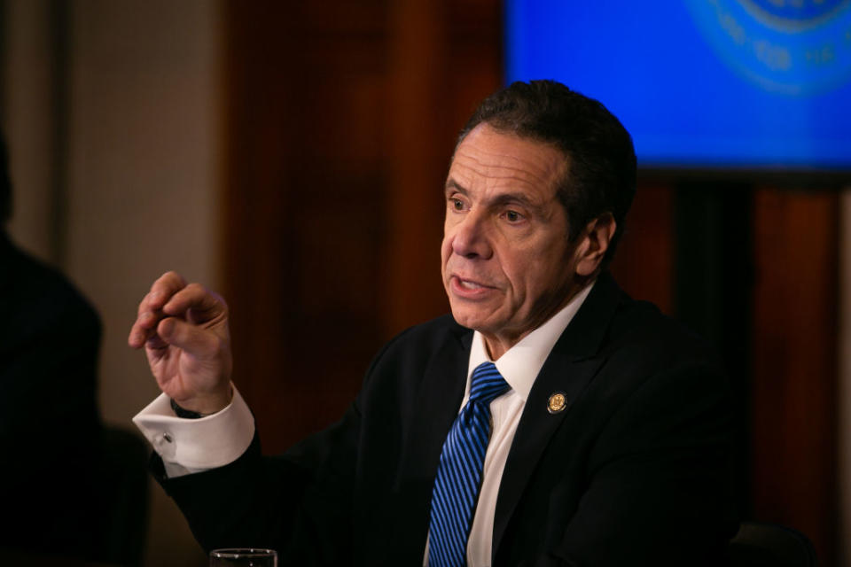 New York Governor Andrew Cuomo gives his daily press briefing amidst the coronavirus crisis. Source: Getty
