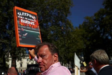 Anti-Brexit protesters demonstrate outside the Supreme Court in London