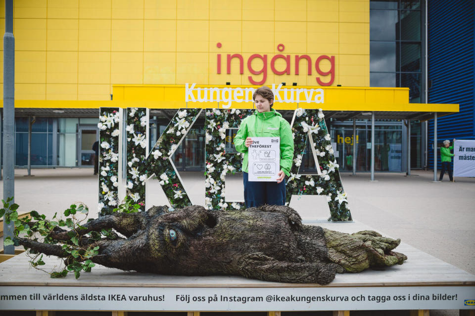 2024年4月10日，綠色和平於瑞典家具品牌IKEA前，展開倡議行動，指出IKEA至少30項商品涉及破壞古老森林。