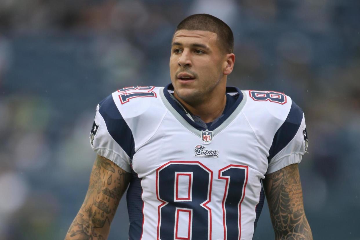 Tight end Aaron Hernandez had signed with the New England Patriots: Getty Images