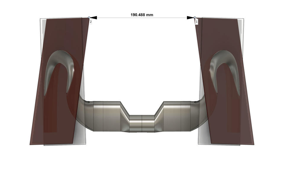 TOOT Ashaa RR 3D-printed stainless steel ultra-narrow aero road racing handlebar, angled hoods