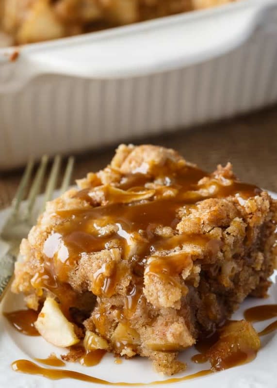 <p>Simply Stacie</p><p>Apple desserts are always a hit this time of year. Add in a little butterscotch sauce and you have a dessert made in heaven. </p><p><strong>Get the recipe: <em><a href="https://www.simplystacie.net/apple-cake-butterscotch-sauce/" rel="nofollow noopener" target="_blank" data-ylk="slk:Apple Cake with Butterscotch Sauce;elm:context_link;itc:0;sec:content-canvas" class="link ">Apple Cake with Butterscotch Sauce</a></em></strong></p>