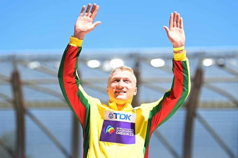 Lithuanian discus thrower Mykolas Alekna broke the olderst men's world record in athletics on Sunday (HANNAH PETERS)