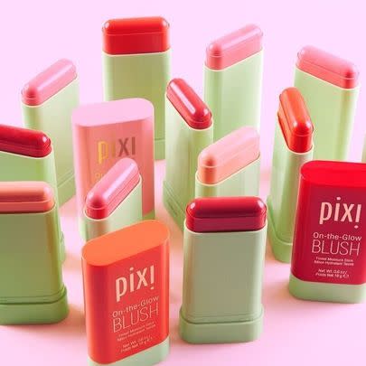 Pixi On-The-Go Blush, a slim but wide tube of tinted balm you can toss into your purse