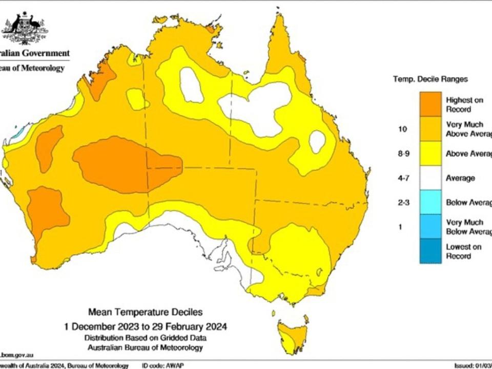 Assignment Freelance Picture Australia has sweated through its third hottest summer on record.\n Picture: Supplied/BOM.