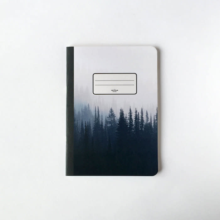 $9.99, Pelham Goods. <a href="https://www.etsy.com/listing/238399871/pine-trees-notebook-journal-sketchbook" target="_blank">Buy here.</a>