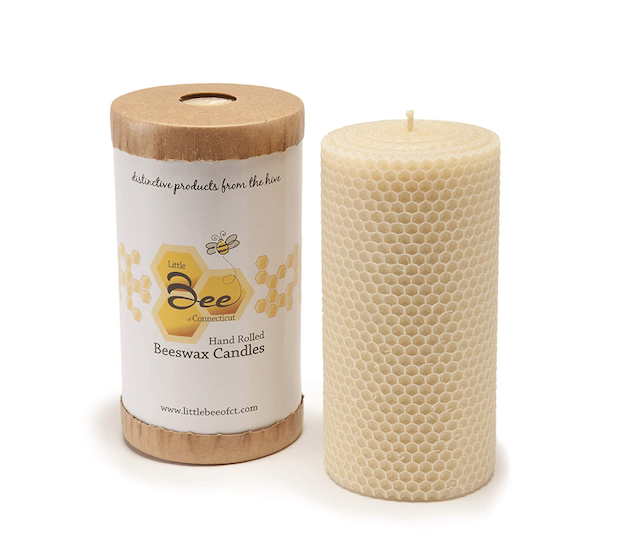 . - Credit: Little Bee of Connecticut   6 Inch Hand-Rolled Beeswax Pillar Candle