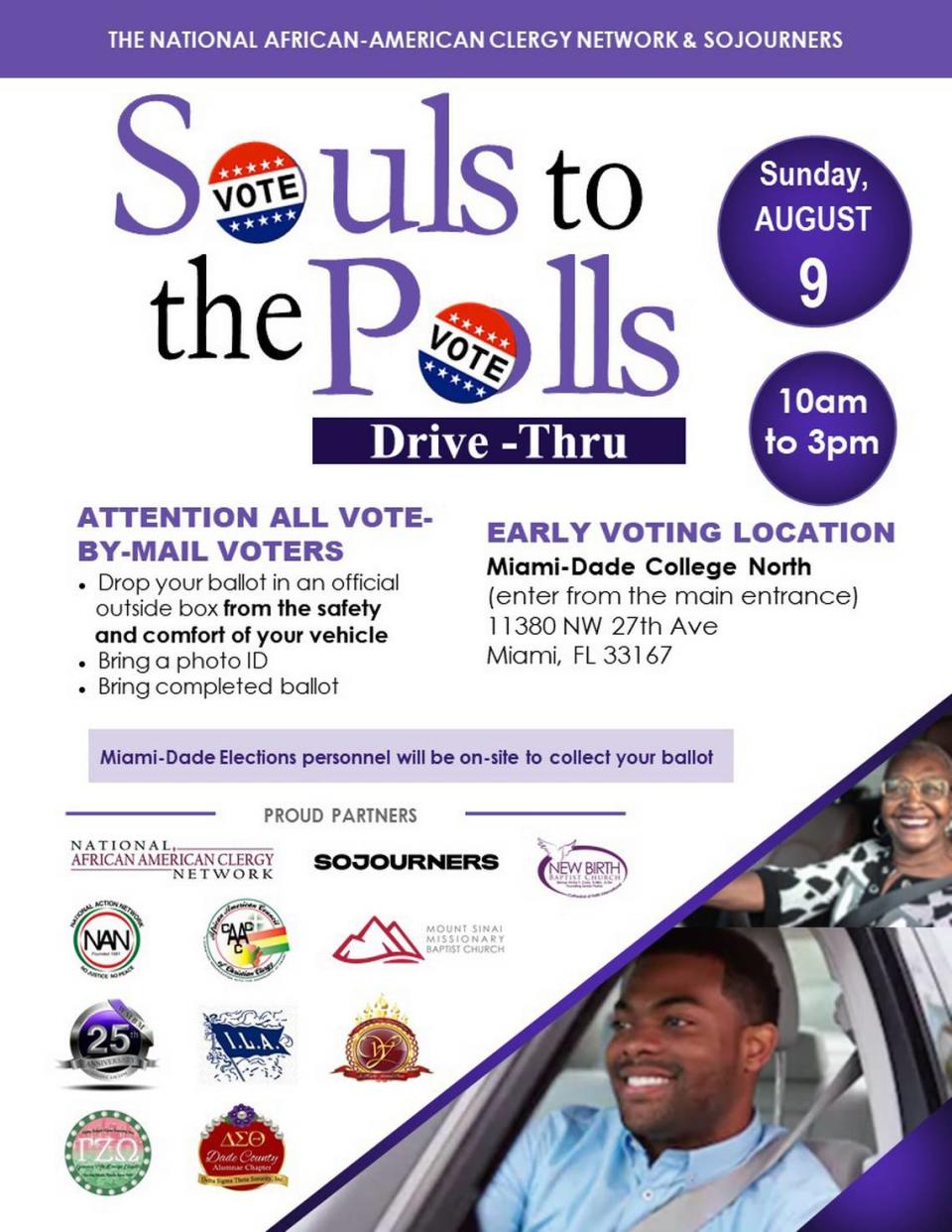 An advertisement for Souls to the Polls in Miami-Dade County on Aug. 9, 2020.