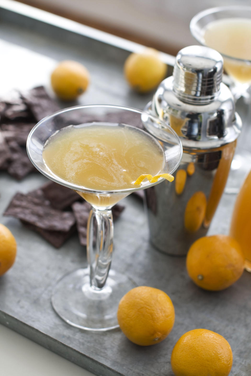 In this image taken on January 7, 2013, two glasses of Meyer lemon margaritas are shown in Concord, N.H. (AP Photo/Matthew Mead)