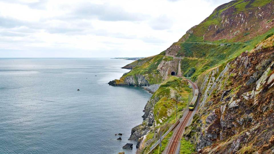 Eurorail passing along Bray Cliff Walk