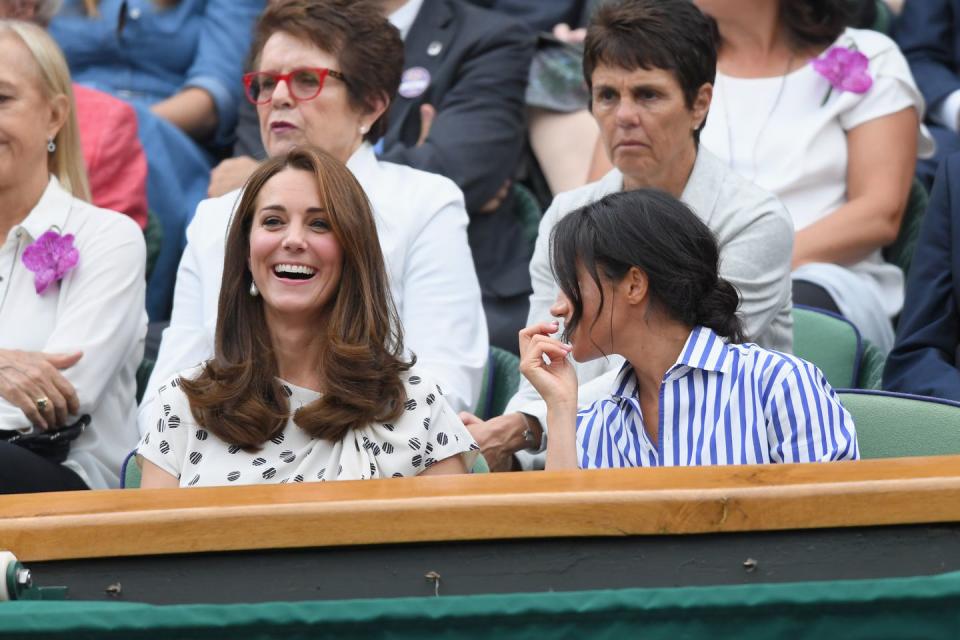 <p>The Duchess of Cambridge still can't stop laughing.</p>