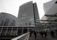 Nissan Motor Co.'s global headquarters building is pictured in Yokohama