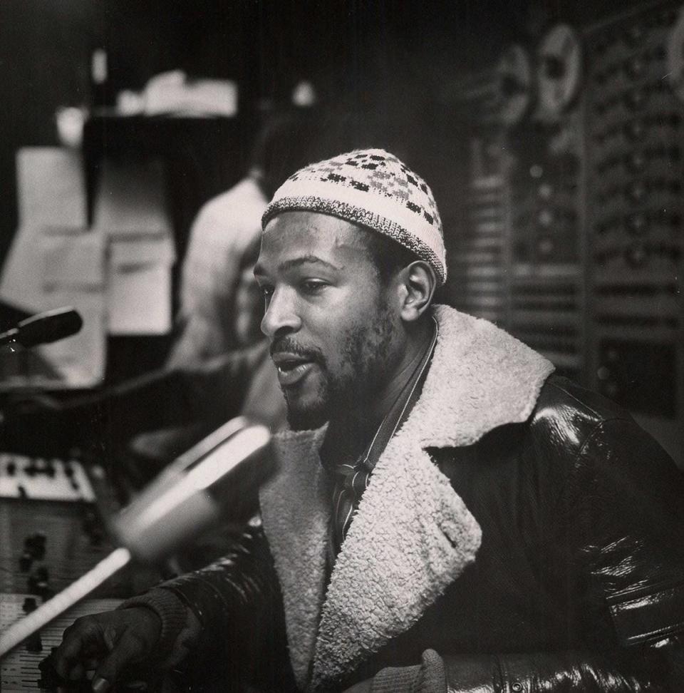Marvin Gaye, photographed in the Motown studio console room in early 1971 by Gordon Staples, concertmaster of the Detroit Symphony Orchestra. Gaye was recording his landmark ‘What’s Going On’ album. The Knight Foundation is funding digitization of these sessions for the Motown Museum in Detroit. Gordon Staples/TNS