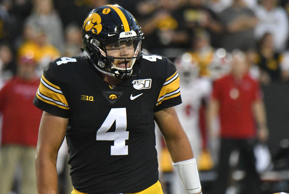 Iowa QB Nate Stanley has played two good games so far, but can he be special against Iowa State? (Getty Images)