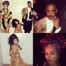 <p>Fans of Eddie Murphy’s 1988 comedy <i>Coming to America</i> couldn’t help but laugh at the Carters’ ode to the movie about an African prince who bails on an arranged marriage at the last minute for life in the States. Blue Ivy got in on the action by dressing as the jilted bride. (Photo: Instagram/Beyonce) </p>