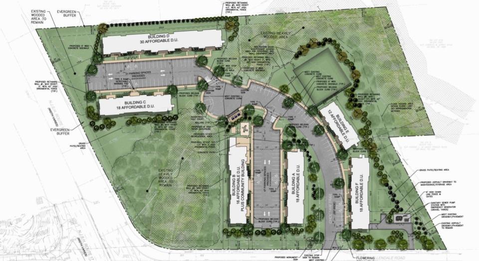 Hearings began Wednesday on Saddle River's 112-unit affordable rental property on Choctaw Trail just off Route 17 North (left).