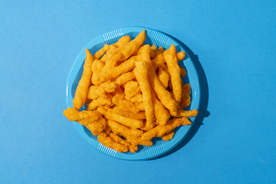 a plate of Cheetos