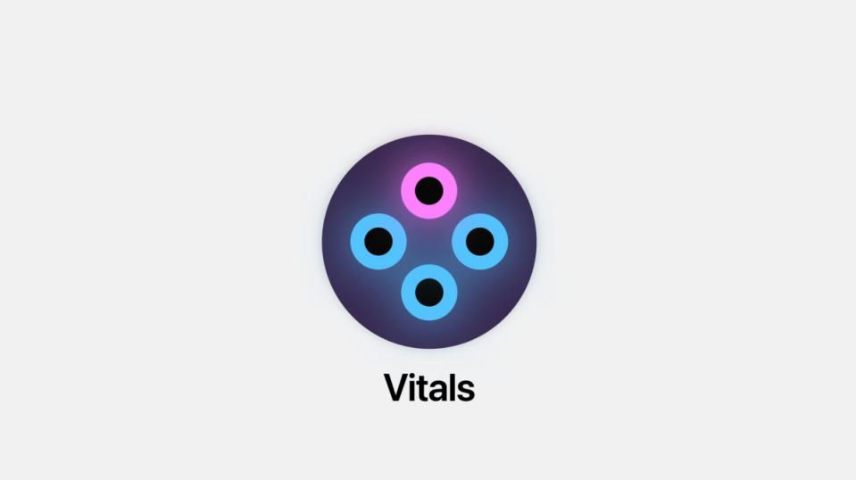 ▲可讓使用者以集中方式檢視個人身體健康狀態的「Vitals」