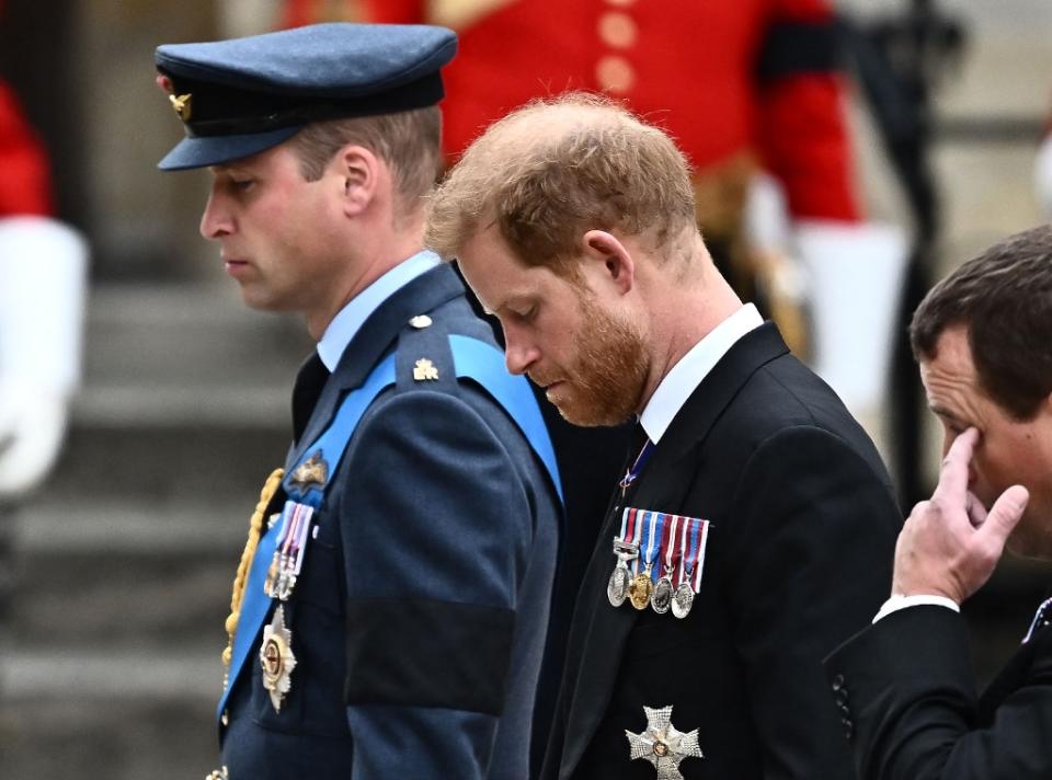 Prince Harry, Prince William, Queen Elizabeth Funeral