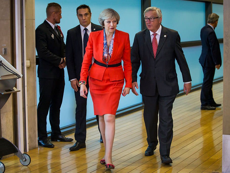 Theresa May and Jean-Claude Juncker