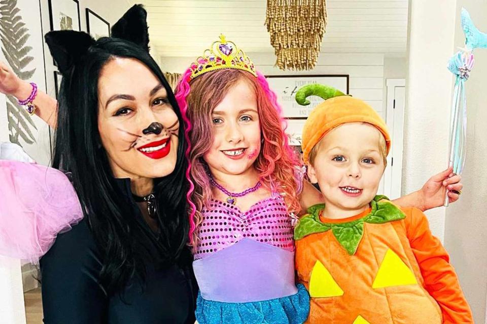 <p>Brie Garcia/Instagram</p> Brie Garcia and her kids on Halloween.