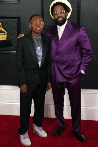 <p>Jeff Kravitz/FilmMagic</p> (L) P3 Morton and his father PJ Morton at the 65th GRAMMY Awards