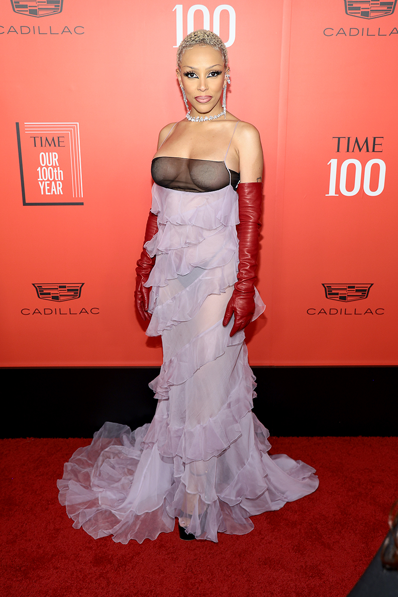 doja cat seethrough dress