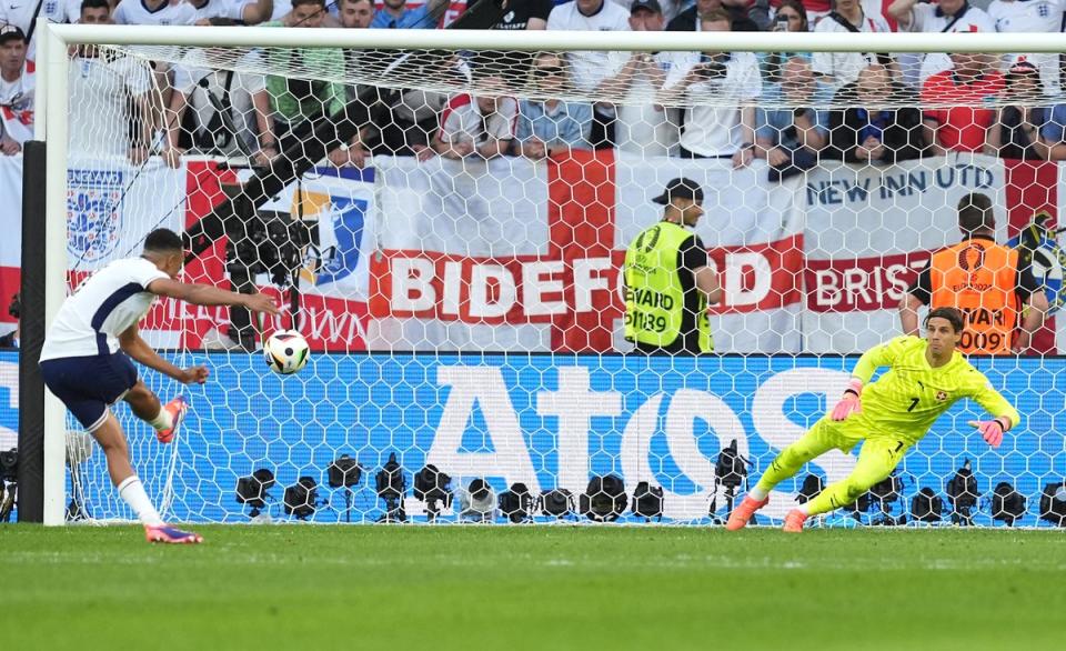 The moment Trent Alexander-Arnold sealed England's place in the semi-finals (PA Wire)