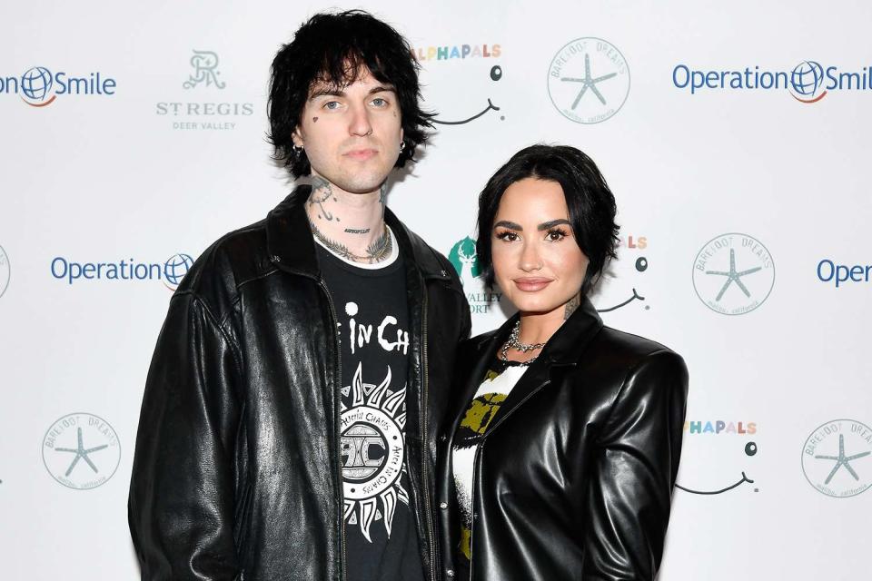 <p>Alex Goodlett/Getty</p> Jutes and Demi Lovato