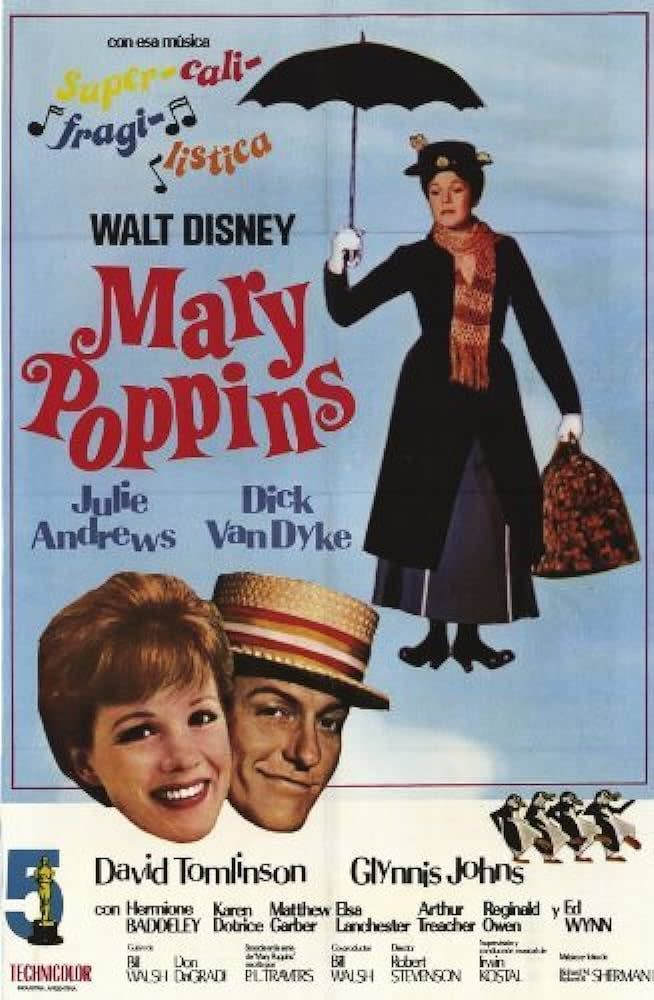 Movie poster for the 1964 film, Mary Poppins