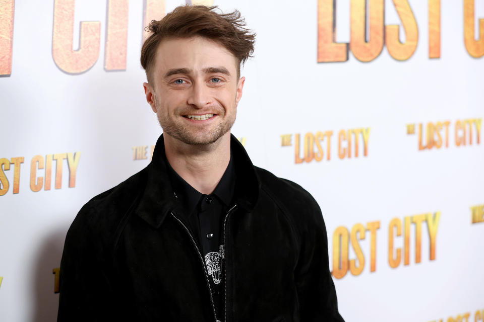 Daniel Radcliffe arrives at the "Lost City" screening on March 14, 2022