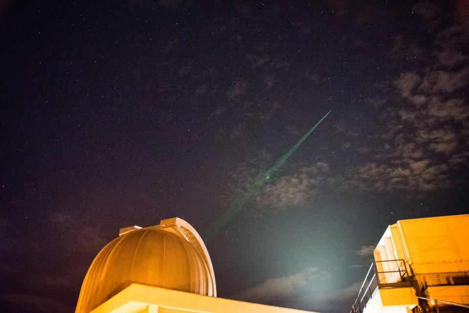 Vallone's team used the Italian Space Agency's Matera Laser Ranging Observatory in Matera, Italy to send their light beam skyward. <cite>QuantumFuture Research Group/University of Padova - DEI</cite>