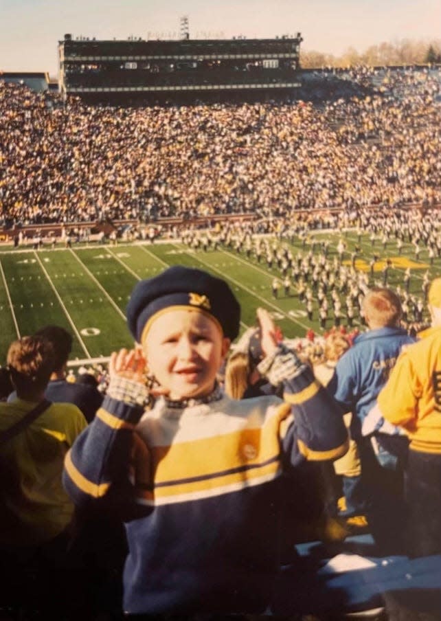 A young Peter Simmons III at a Michigan home game