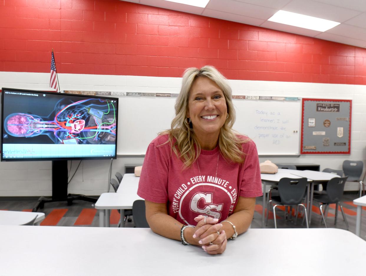 Michelle Carter, health teacher for Canton South Middle School, January Teacher of the Month. Wednesday, January 10, 2024.