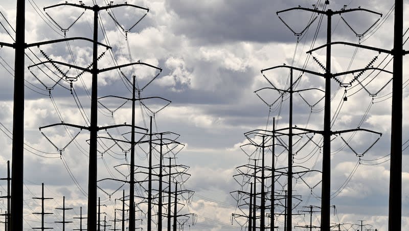 Power lines are pictured in Salt Lake City near the International Airport on Monday, March 11, 2024.