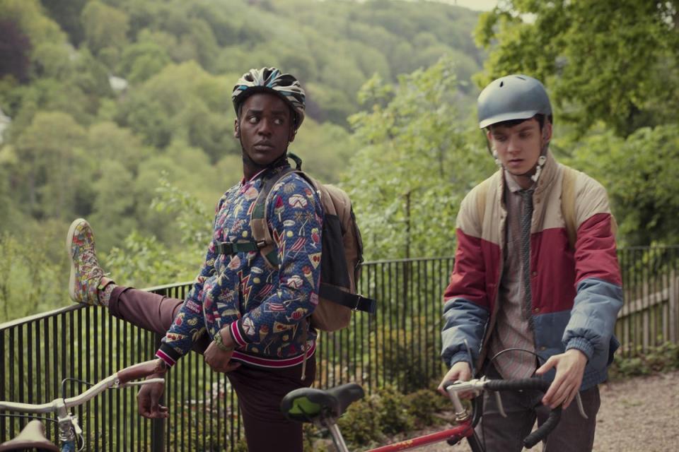 Eric (Ncuti Gatwa) and Otis (Asa Butterfield) among the Forest of Dean greenery (Sam Taylor/Netflix)