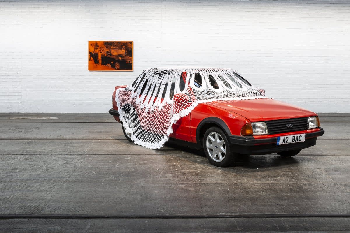 Jasleen Kaur’s work uses the car, which she says represents her dad’s “migrant desires” (Secession)