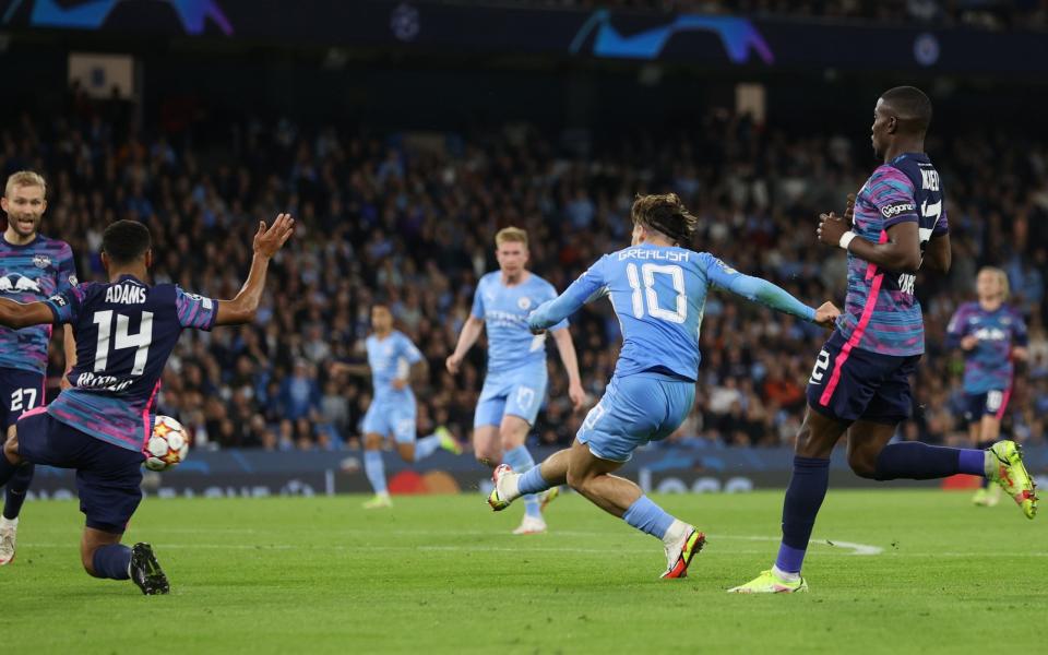 Manchester City's Jack Grealish scores their fourth goal  - Action Images via Reuters/Lee Smith