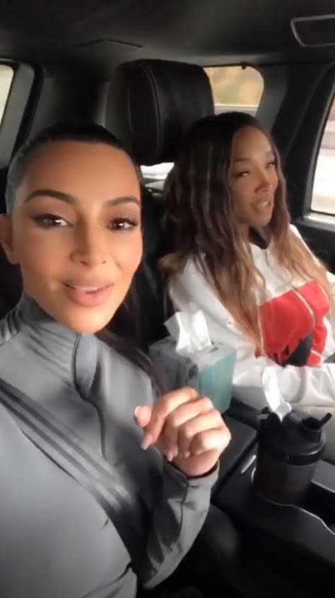 'Don't lie to me': Kim sung along with friend Malika Haqq (Kim Kardashian Instagram)