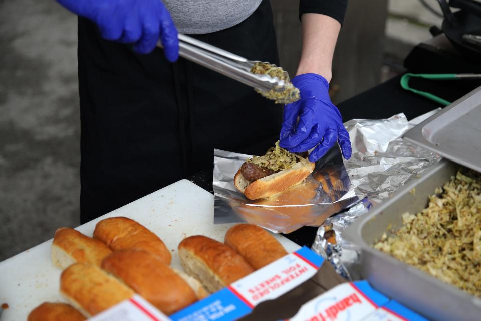 An example of one of the many sausages served during Wurst Fest at NuLu Bock Fest in Louisville.