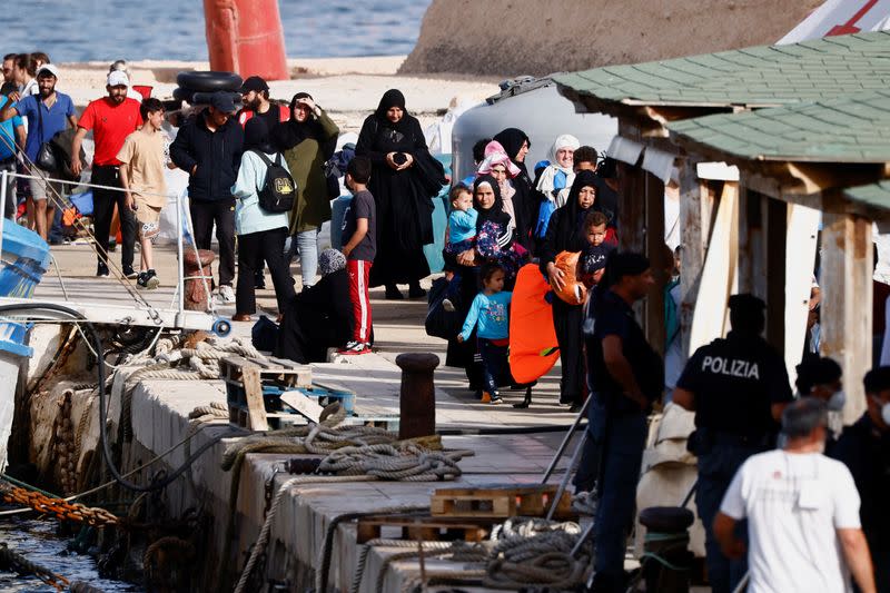 Migrants in Lampedusa