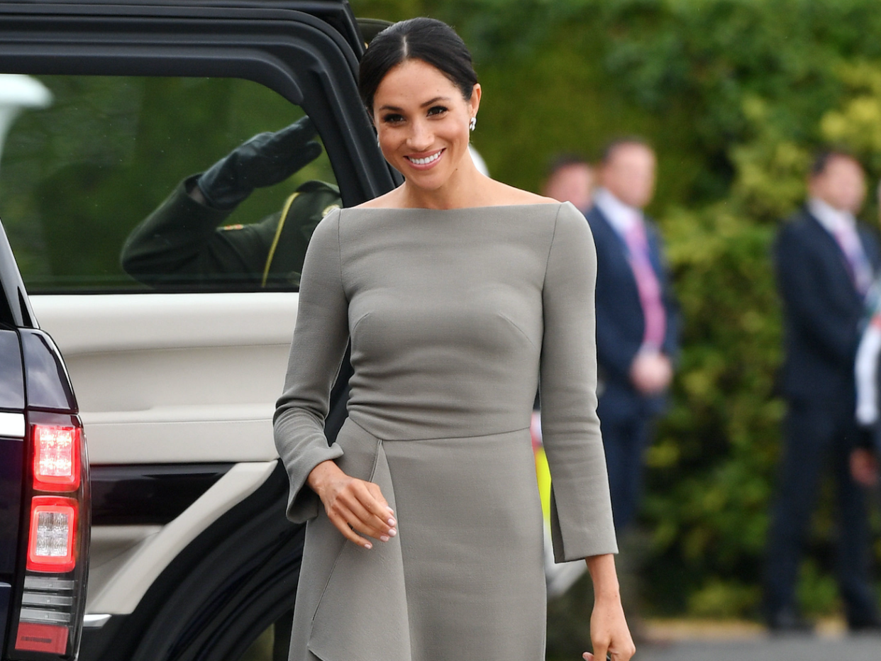 The Duchess of Sussex arrives at the President’s residence for the second day of her royal tour of Ireland. [Photo: PA]