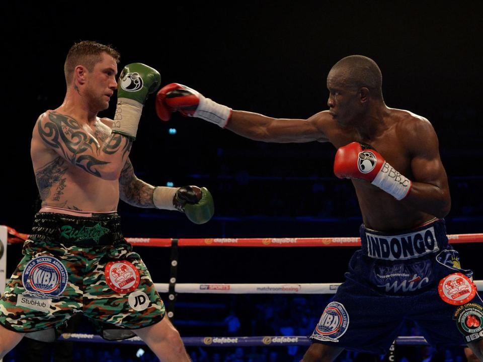 Julius Indongo in action against Ricky Burn (Getty)