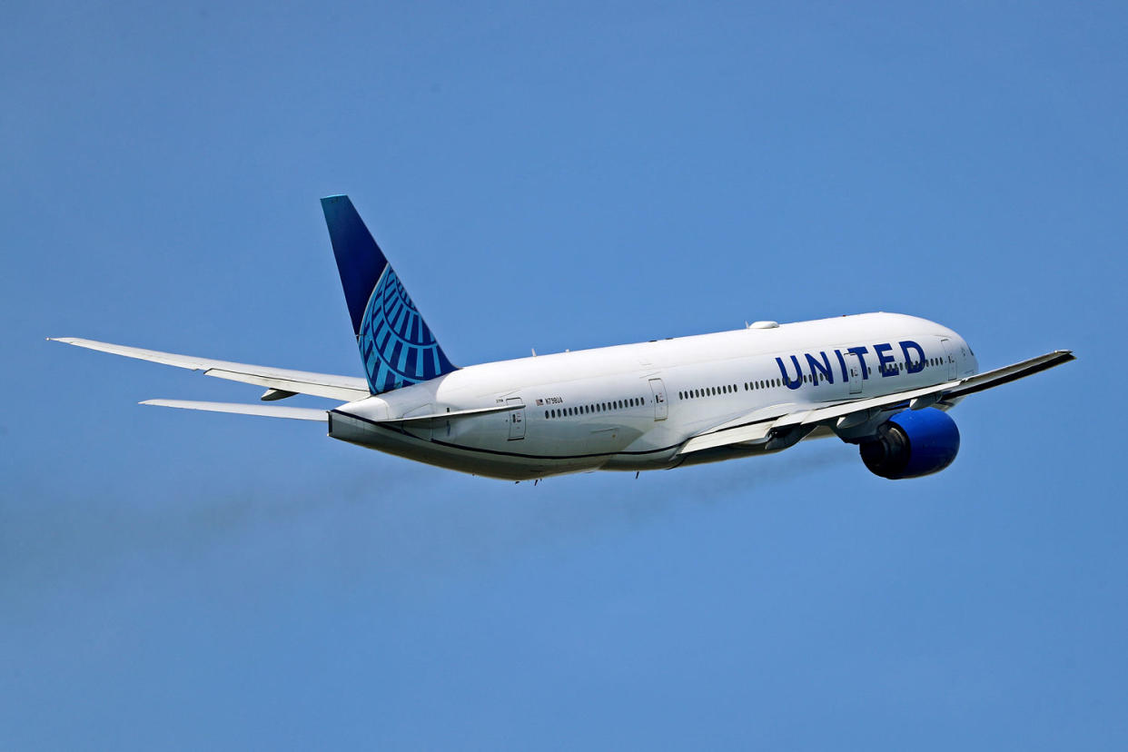 A Boeing 777-222 (ER) United Airlines plane taking off (JanValls / Urbanandsport/NurPhoto via Getty Images)