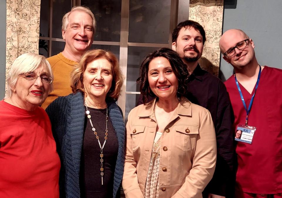 The cast of Ripcord," a battle-of-wills comedy playing for the next three weekends at Barnstable Comedy Club. Pictured, bottom row L-R: Karen McPherson, Linda Monchik and Sandra Basile; top row L-R: Steve Lajoie, Frank Scanzillo and Fredrik Voss.
