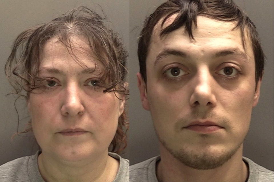 Amanda Young, 49, and Lewis Young, 30, were given a two-year prison sentence after he pleaded guilty to being the owner (PA)