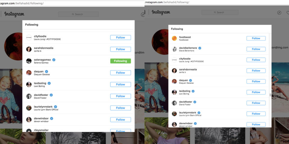 January: Bella Hadid Unfollows Selena Gomez on Instagram
