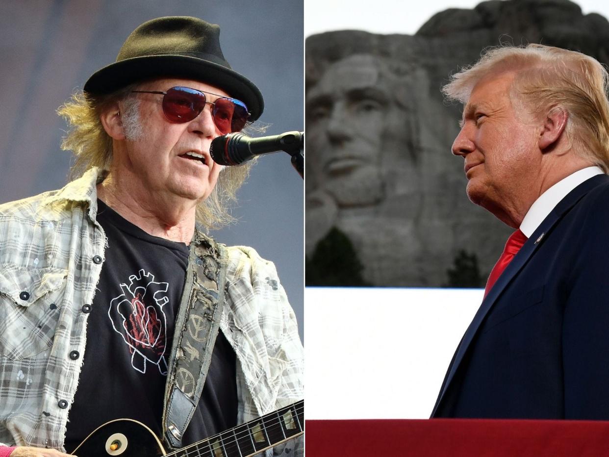 neil young opposes use of song at donald trump event