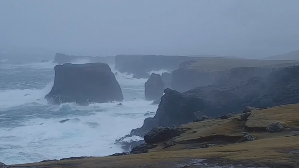 Waves batter Scotland’s Shetland Islands as Storm Jocelyn winds reach 97mph (Reuters)