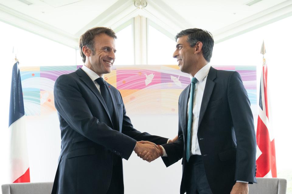 Prime Minister Rishi Sunak is to stay in close contact with Emmanuel Macron and other leaders (Stefan Rousseau/PA) (PA Wire)